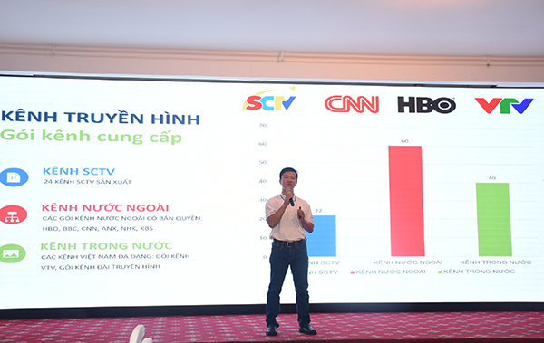 Ông Nguyễn Thái Quang - Trung tâm Kinh doanh Chung cư - Khách sạn giới thiệu các dịch vụ cung cấp cho khách sạn