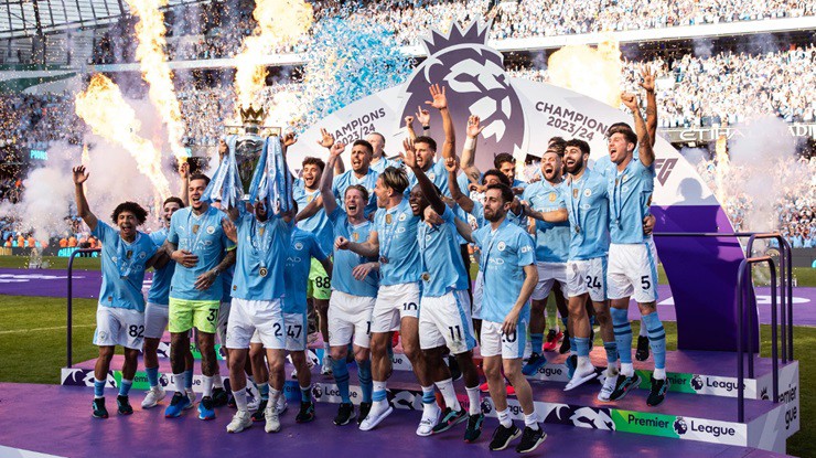 Man City lập kỷ lục&nbsp;vô địch Ngoại hạng Anh lần thứ tư liên tiếp