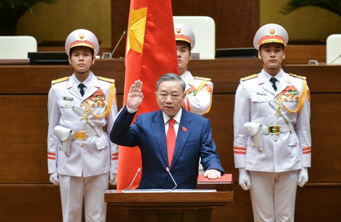Đại tướng Tô Lâm tuyên thệ nhậm chức. Ảnh: Hoàng Phong