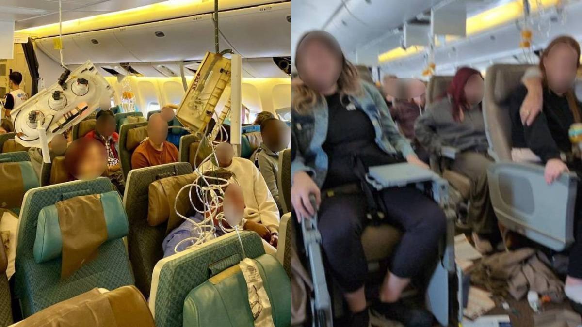 Nhiều hành khách bị thương trên máy bay Singapore gặp nạn ngày 21/5. Ảnh: Daily Mail