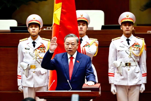 Chủ tịch nước Tô Lâm tuyên thệ nhậm chức, ngày 22/5. (Ảnh: Như Ý)