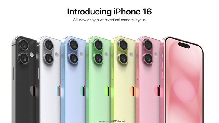 Các màu sắc đến với concept iPhone 16 từ 4RMD.