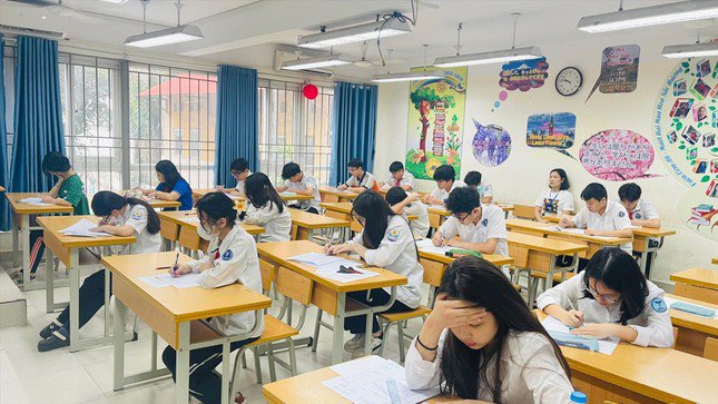 Học sinh lớp 9 tại quận Ba Đình (Hà Nội) trong đợt thi thử vào lớp 10
