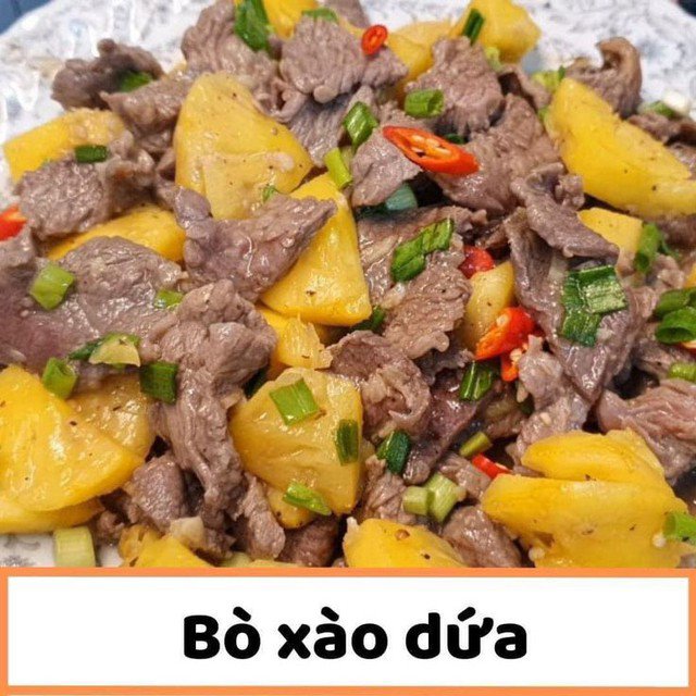 Món bò xào dứa