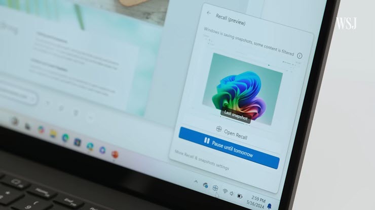 Tính năng Recall mới được ra mắt của Microsoft.