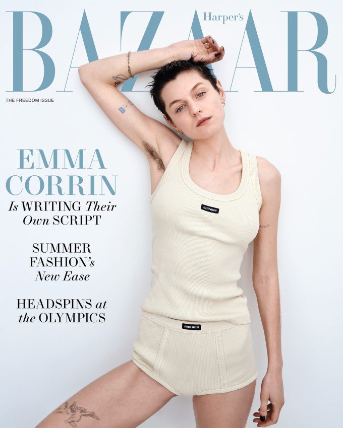 Emma Corrin xuất hiện trên bìa tạp chí Harper's Bazaar Mỹ tháng 6-7