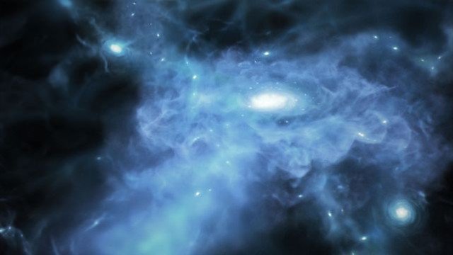 Ba vật thể đang hình thành từ "vùng hỗn mang", là 3 trong số các thiên hà cổ đại nhất vũ trụ, được đồ họa lại cho rõ ràng dựa trên dữ liệu James Webb - Ảnh: NASA/ESA/CSA/Joseph Olmsted/STScI