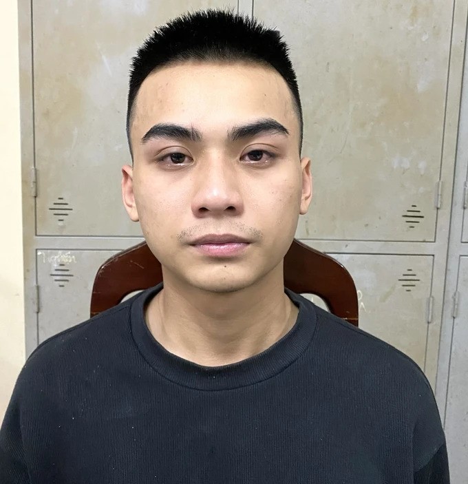 Đối tượng Hoàng Minh Hào tại cơ quan điều tra.