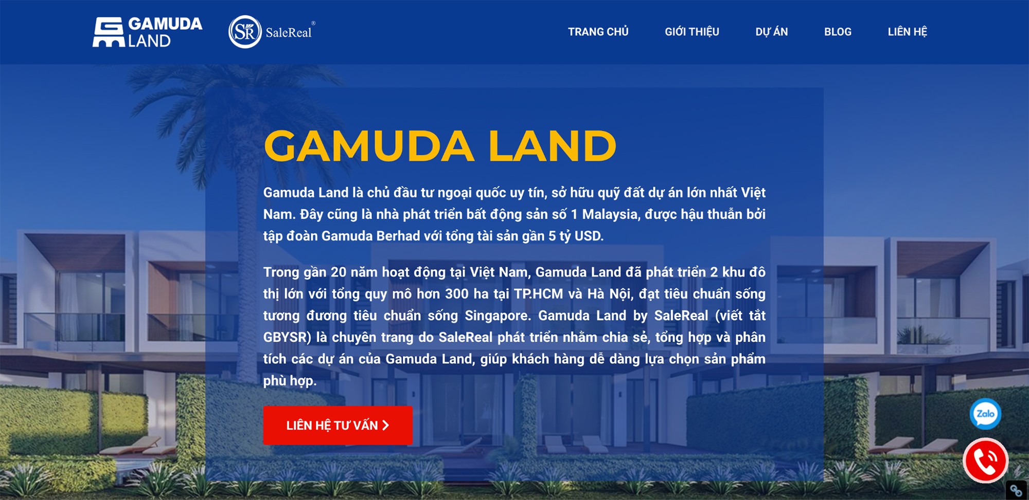 Giao diện chuyên trang Gamuda Land by SaleReal đơn giản, dễ hình và tốc độ tải trang rất nhanh. Mang đến trải nghiệm tốt nhất cho người dùng