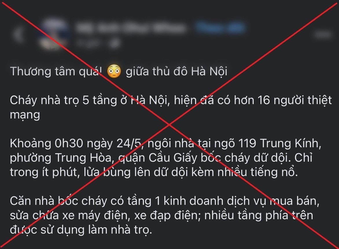 Đăng tải tin giả vụ cháy, hai Facebooker bị phạt 7,5 triệu đồng