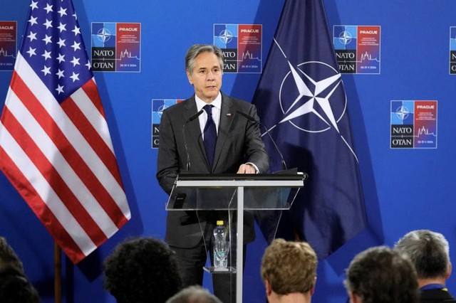 Ngoại trưởng Mỹ Antony Blinken tại Prague ngày 31-5. Ảnh: Reuters