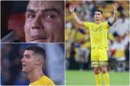 Ronaldo bị cột dọc từ chối siêu phẩm, khóc như mưa sau khi thua Al Hilal