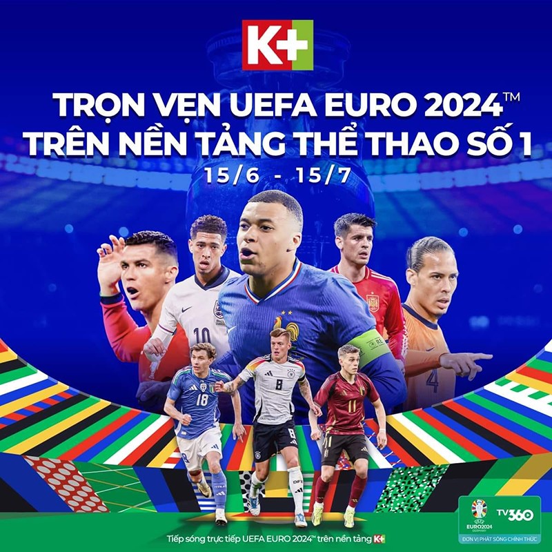 K+ tiếp sóng trọn vẹn EURO 2024