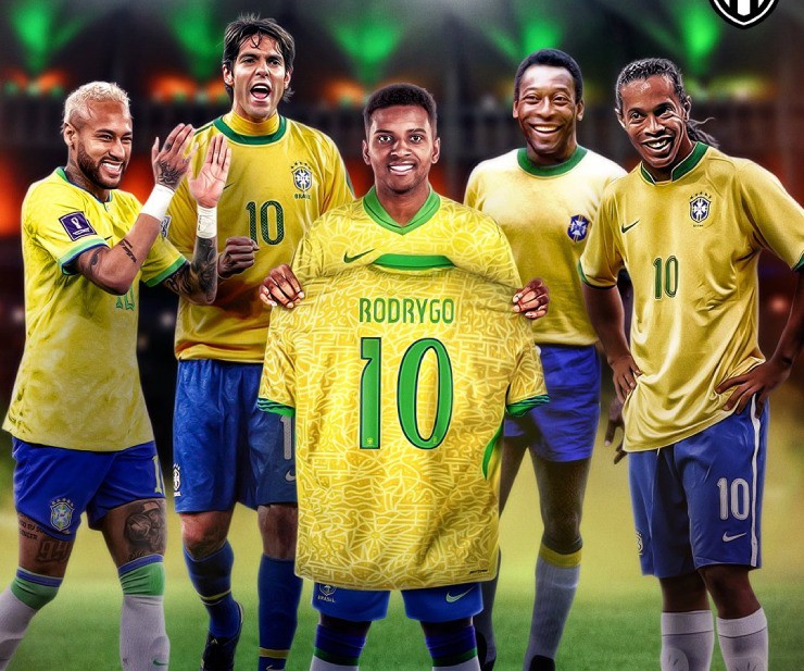 Rodrygo trở thành chủ nhân tiếp theo của áo số 10 ĐT Brazil