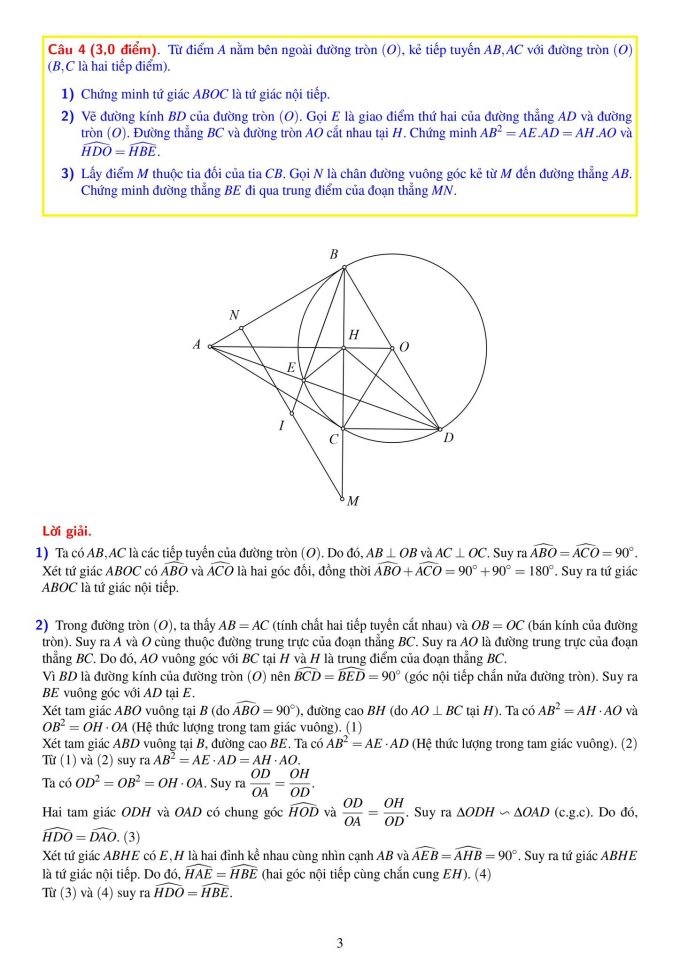 Lời giải đề thi Toán lớp 10 ở Hà Nội năm 2024 - 3