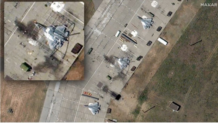 Ảnh vệ tinh mới về chiến đấu cơ Su-57 của Nga bị Ukraine tấn công.&nbsp;