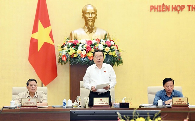 Chủ tịch Quốc hội Trần Thanh Mẫn phát biểu - Ảnh: Lâm Hiển
