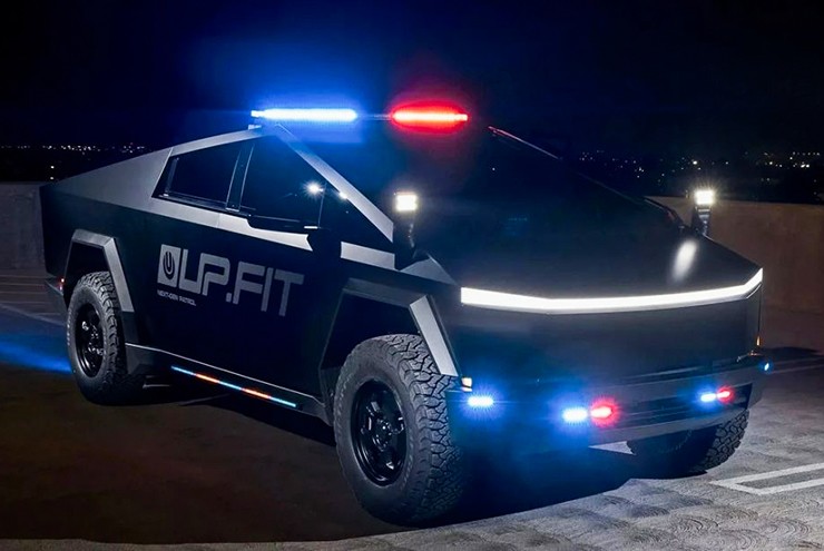 Độc đáo xe bán tải điện Tesla Cybertruck phiên bản cảnh sát vừa được giới thiệu - 1