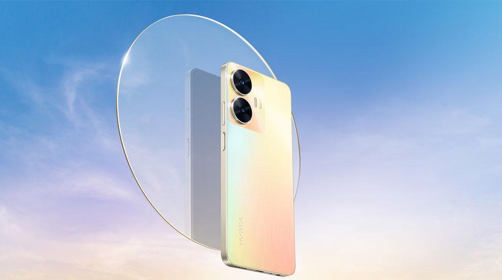 C55 có thiết kế trẻ trung đặc trưng của realme với mặt lưng chuyển đổi màu sắc cùng camera chính lên đến 64MP
