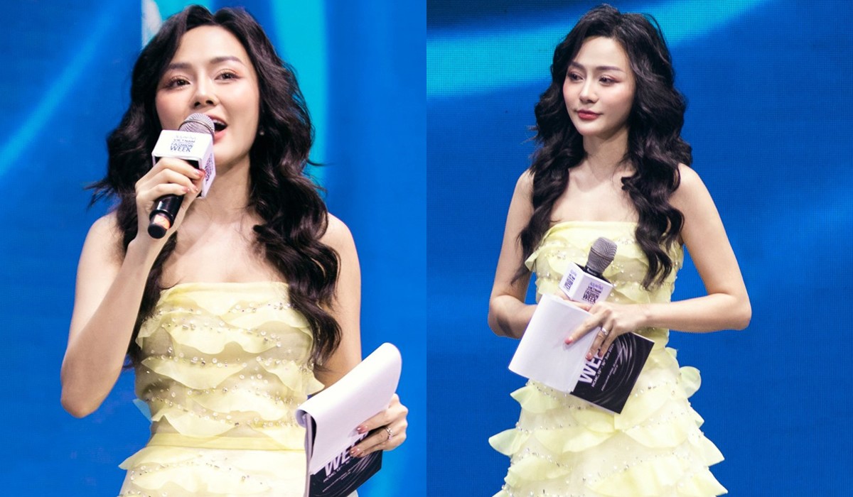 Chân dung nữ MC song ngữ gây xôn xao Tuần lễ Thời trang Quốc tế Việt Nam 2024 - 1