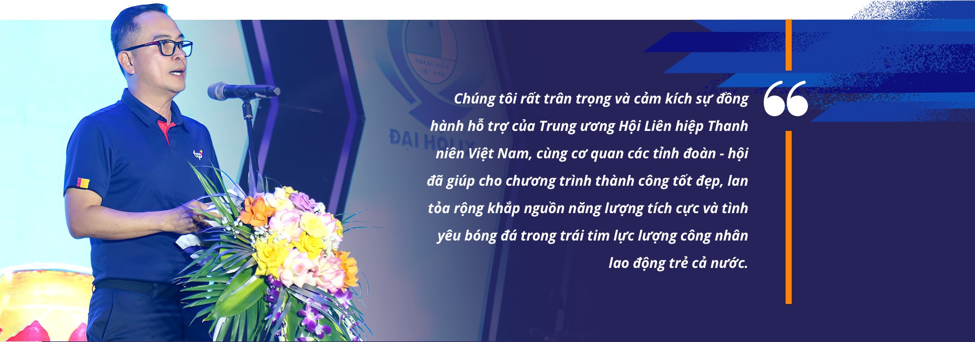 Ông Nguyễn Thanh Huân, Tổng Giám đốc TCP Việt Nam phát biểu tại Đêm nhạc hội trong khuôn khổ Ngày hội 