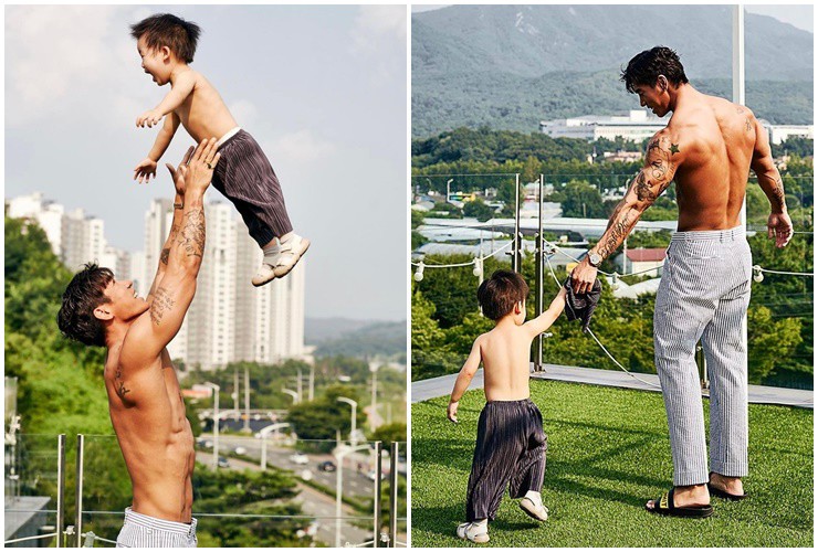 Anh hết mực yêu thương con trai mình.