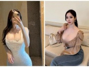 Bạn trẻ - Cuộc sống - Hot girl “siêu vòng một” mặc trễ nải, khoe thân hình gợi cảm