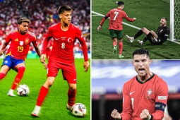 Bóng đá - Ronaldo &quot;mất điểm&quot; trận ra quân, dàn sao trẻ gây sốt EURO (Clip 1 phút Bóng đá 24H)