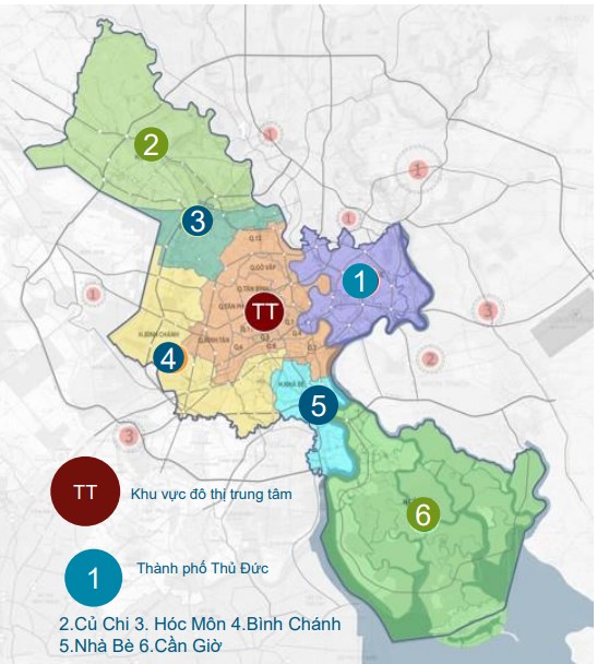 Quy hoạch TP HCM đến 2030: 5 huyện ngoại thành giữ nguyên, đầu tư hạ tầng đạt đô thị loại III