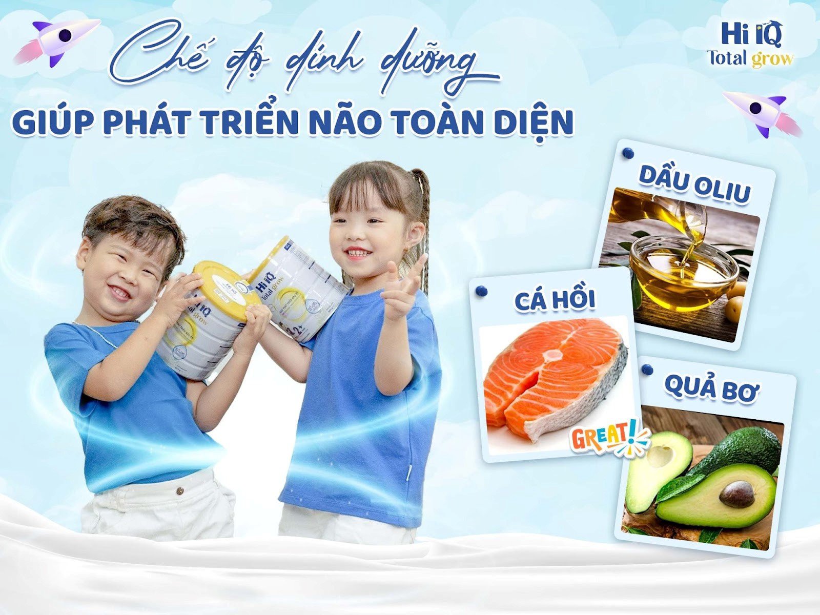 Hi IQ - Giải pháp bổ sung sinh dưỡng toàn diện cho con thông minh, sáng dạ