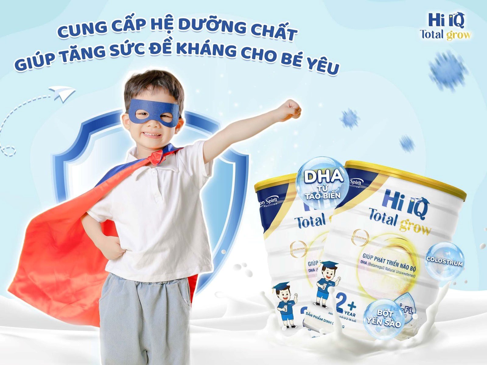 Hi IQ cung cấp hệ dưỡng chất đầy đủ giúp con thông minh, mạnh khỏe
