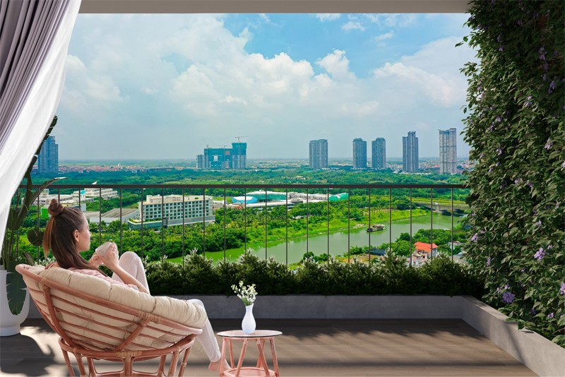 Tầm view panorama 360 ôm trọn thiên nhiên xanh từ CHCC The Fibonan (nguồn ảnh: Đất Xanh Miền Bắc)