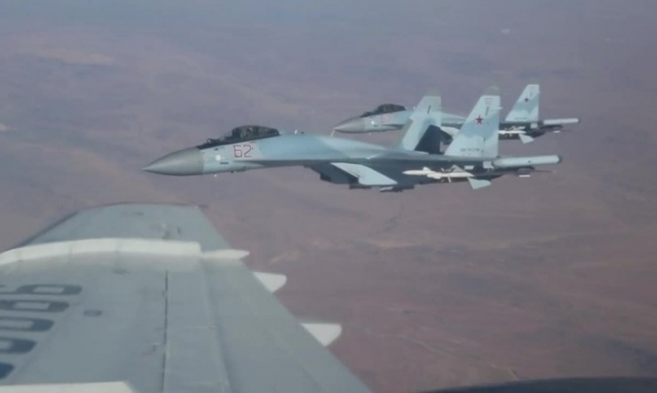 Tiêm kích Su-35 của Nga hoạt động ở Syria. Ảnh: GettyImages