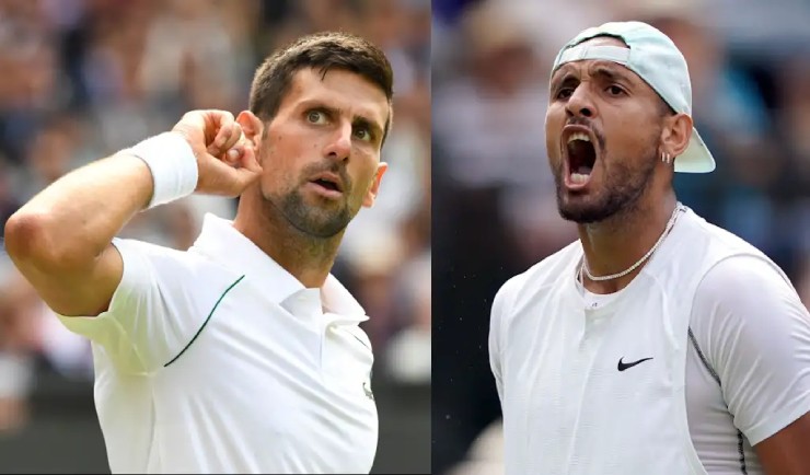 Djokovic (trái) tới Anh vào 24/6 dù khả năng thi đấu Wimbledon (1/7) còn bỏ ngỏ, Kyrgios (phải) mong muốn được đánh cặp Nole ở nội dung đôi nam