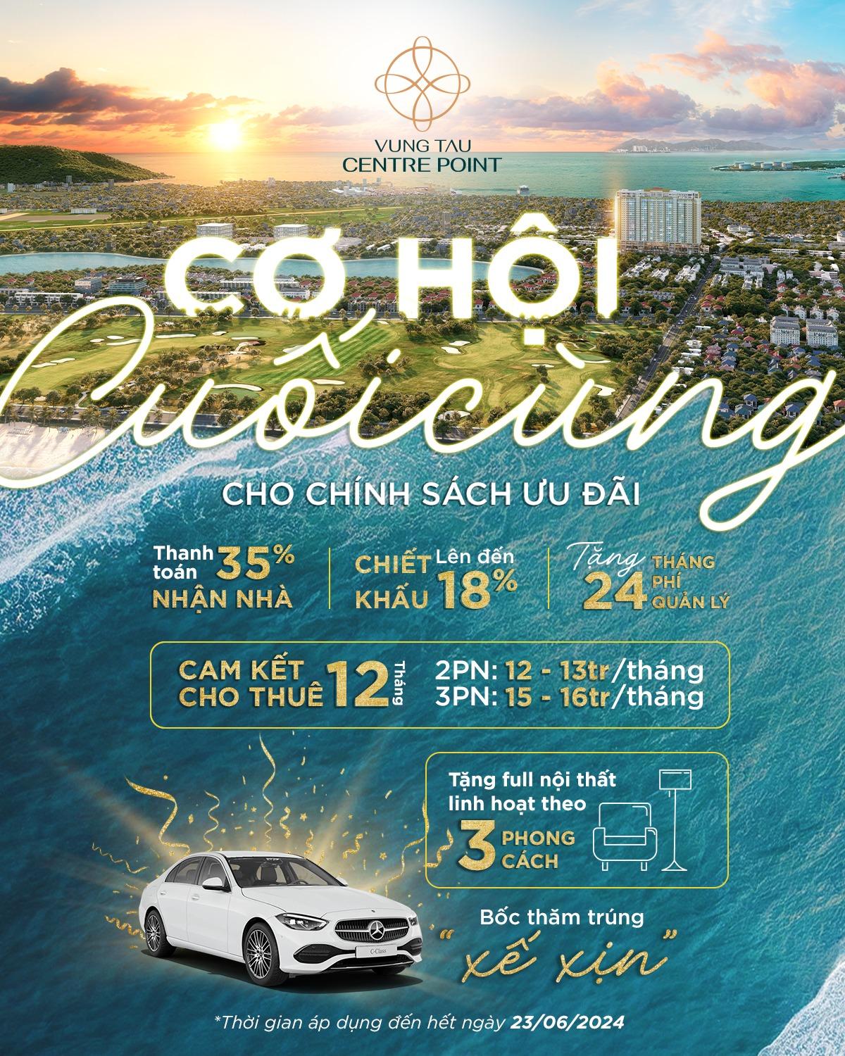 Thanh toán linh hoạt, chiết khấu cao cùng cơ hội trúng “xế xịn” tại Vung Tau Centre Point