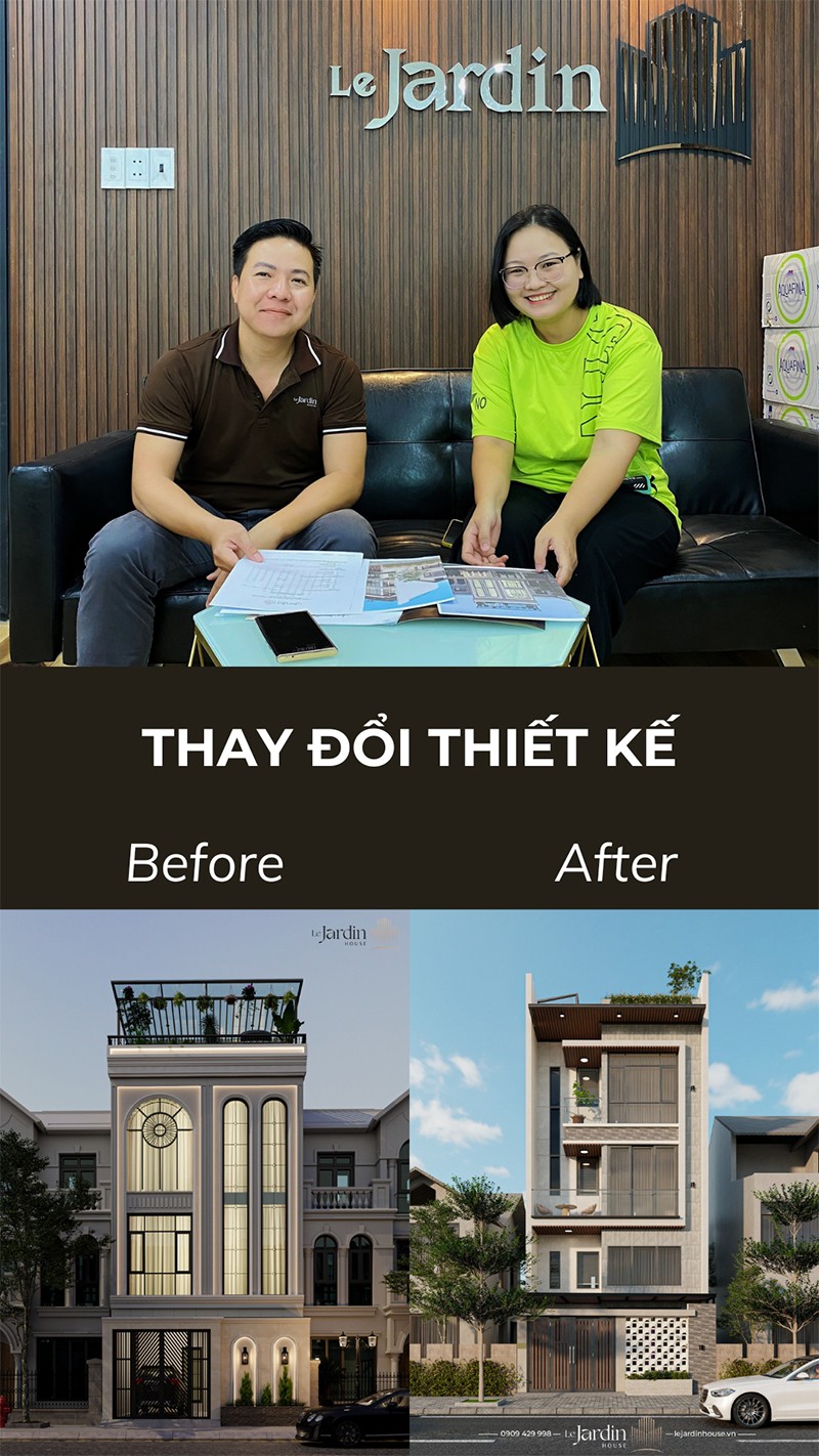 Le Jardin House hỗ trợ khách hàng thay đổi thiết kế dự án theo yêu cầu
