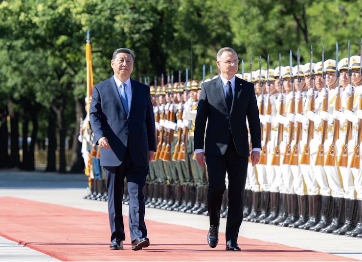 Chủ tịch Trung Quốc Tập Cận Bình (trái) tiếp đón Tổng thống Ba Lan ở Bắc Kinh vào ngày 24/6/2024. Ảnh: Tân Hoa Xã.