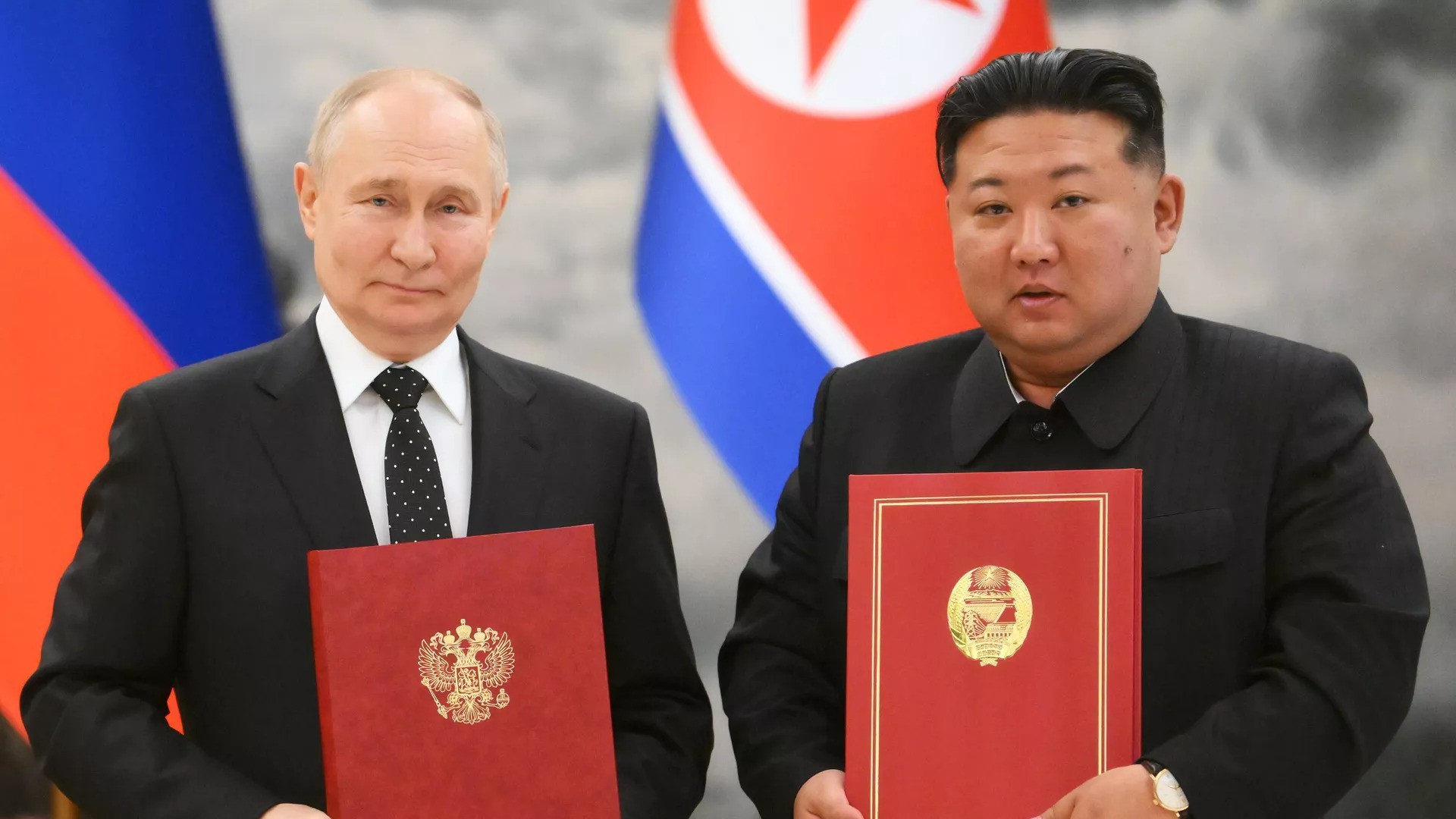 Ông Putin và ông Kim Jong Un trong cuộc gặp ngày 19/6/2024. Ảnh: Sputnik
