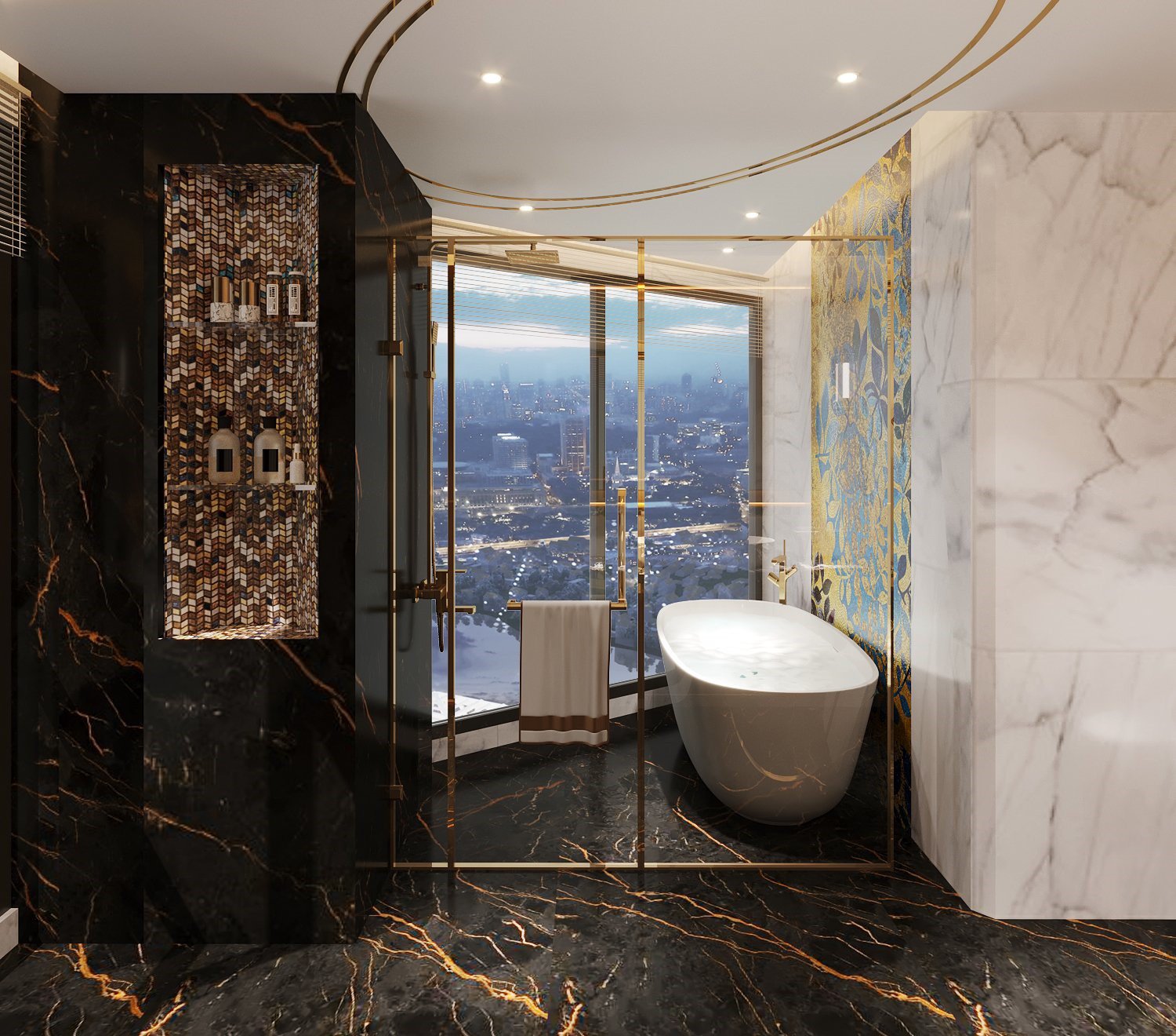 Phòng tắm với tiêu chuẩn cao cấp, hiện đại, là nơi quý chủ nhân có thể tái tạo năng lượng sau một ngày dài làm việc (Ảnh minh hoạ)