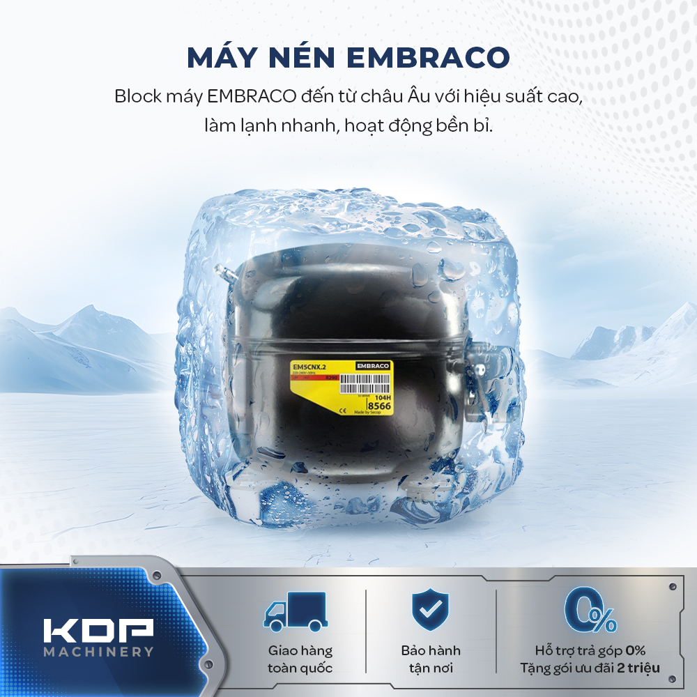Block máy nén EMBRACO 1.25HP có hiệu suất và độ bền cao
