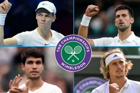 Lịch thi đấu tennis đơn nam Wimbledon 2024 mới nhất hôm nay: Alcaraz đấu Djokovic