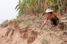 Bờ sông Đà sạt lở hàng trăm mét, nhiều hộ dân ở Phú Thọ đứng ngồi không yên