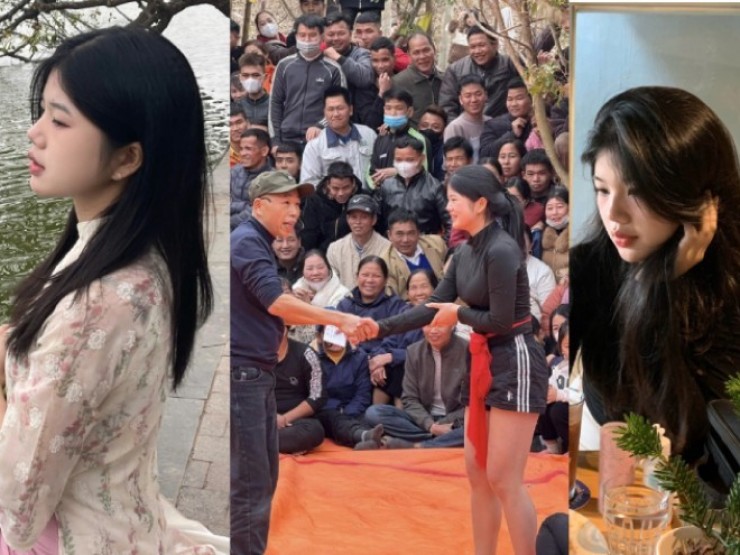 Nữ sinh lớp 12 gây sốt đấu vật hội làng bằng sức mạnh và vẻ đẹp thuần khiết