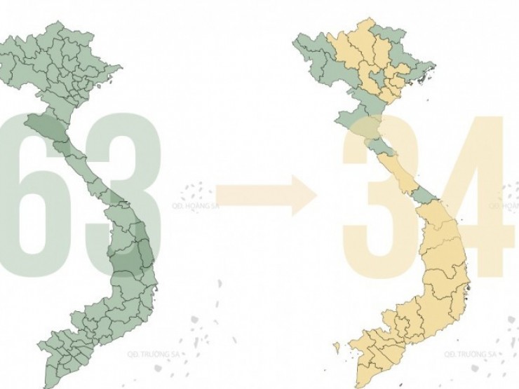 Tên gọi và thủ phủ 34 tỉnh thành được Trung ương thống nhất