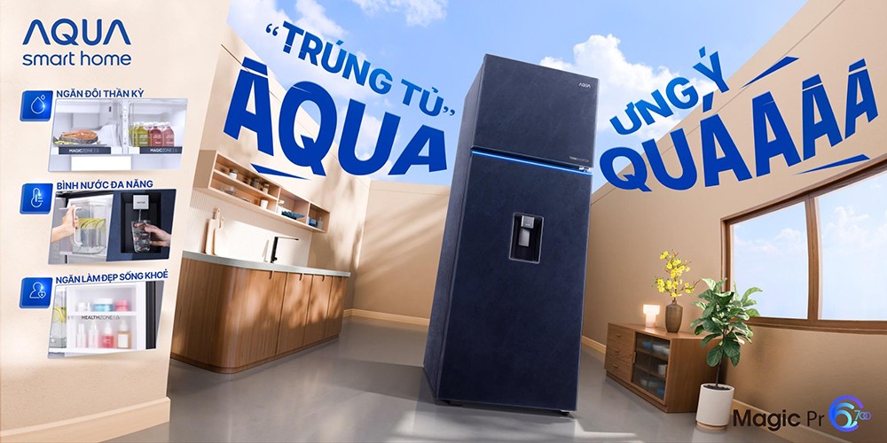 Tủ lạnh Aqua Magic Pro dung tích 480 lít, phù hợp gia đình đa thế hệ