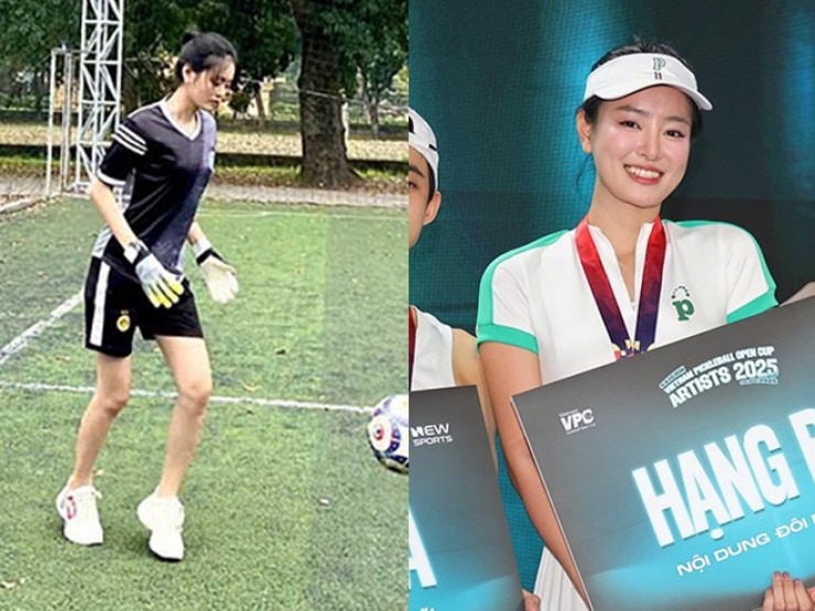 Á hậu Bùi Khánh Linh giành giải cao môn pickleball nhờ từng làm...thủ môn