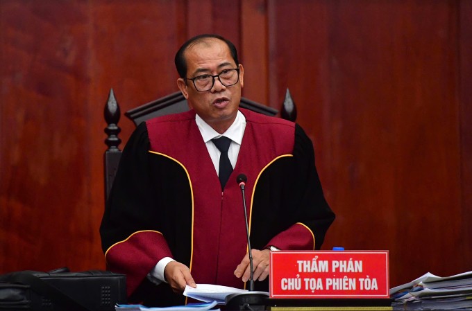 Chủ tọa phiên phúc thẩm giai đoạn hai đại án Vạn Thịnh Phát. Ảnh: Thanh Tùng