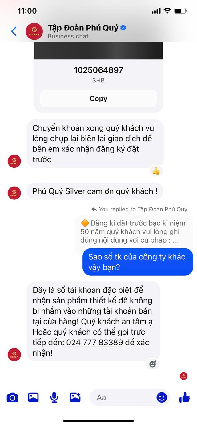 Chị Thanh định chuyển tiền đặt cọc mua bạc cho kẻ gian, nhưng thấy số tài khoản cá nhân nên kiểm tra trực tiếp cửa hàng, mới biết suýt bị lừa
