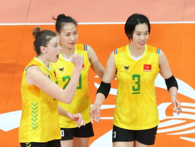 Thanh Thúy (số 3) ghi nhiều điểm nhất trận. Ảnh&nbsp;Asian Volleyball Confederation