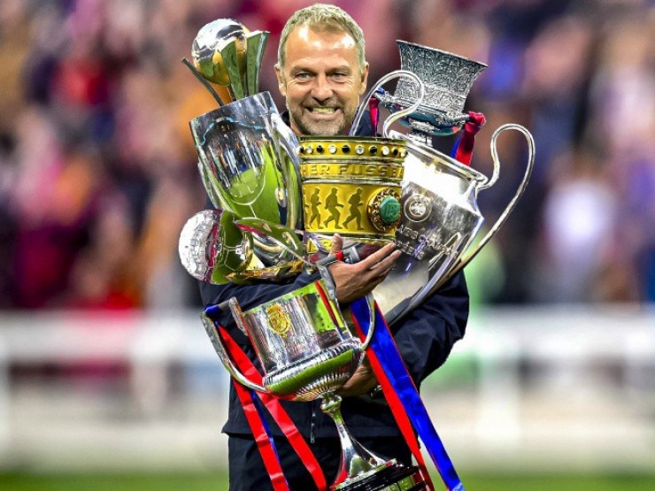 Barca lên ngôi, HLV Flick xứng danh “Trùm chung kết“: Thắng 7/7 trận, tỷ lệ vô địch 100%